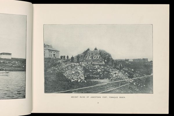 Ancient ruins of Jamestown Fort, Pemaquid Beach.