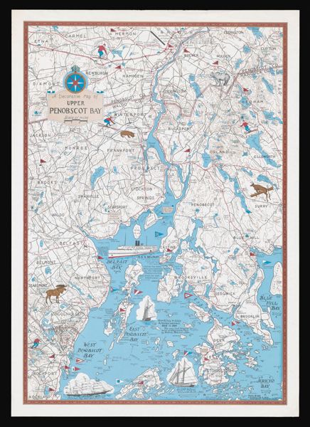 A Decorative Map of Upper Penobscot Bay