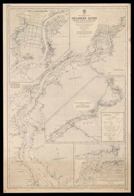 United States. East Coast. Delaware River. Bombay Hook to Trenton, including Chesapeake & Delaware Canal, from the United States Government charts to 1945.