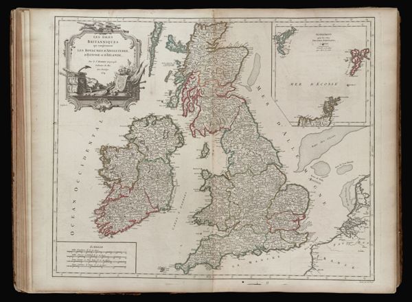 Les Isles Britanniques qui comprennent Les Royaumes d'Angleterre, d'Ecosse et d'Irelande; Par le Sr. Robert Géographe Ordinaire du Roi. Avec privilege. 1754