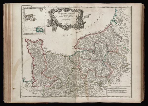 Gouvernement general de Normandie divise en ses sept Bailliages de Coutances, Caen, Caux, Rouen, Evreux, Gisors, et Alencon. Par le Sr. Robert Geographe ordinaire du Roy. 1751. Avec privilege.