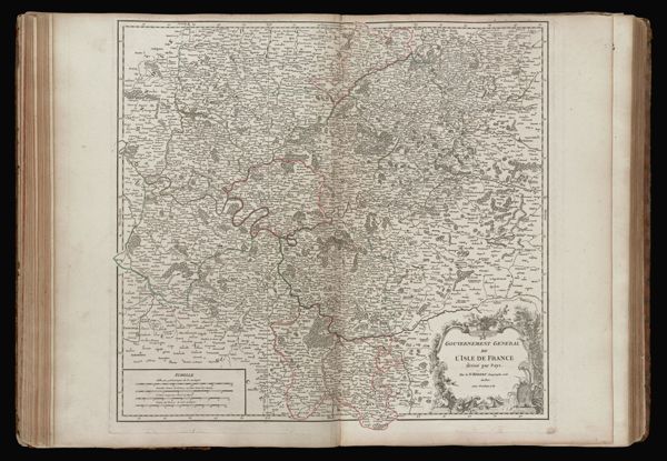 Gouvernement général de L'Isle de France divisé par pays. Par le Sr. Robert geographe ord. du Roi. Avec privilege 1754.