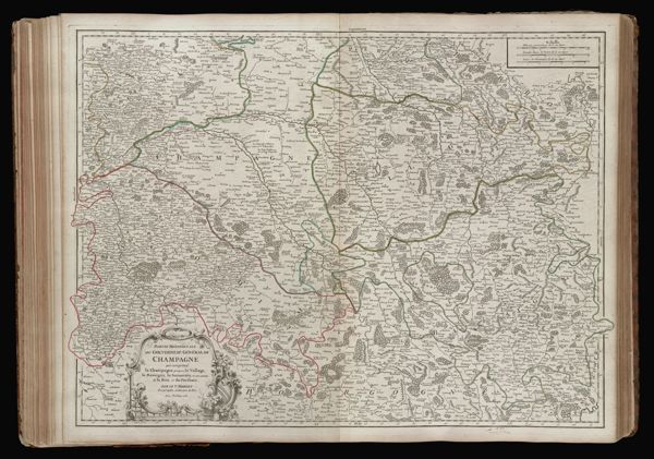 Partie méridionale du gouvernemt. Général de Champagne qui comprend la Champagne propre, le Vallage, le Bassigny, le Senonois, et une partie de la Brie et du Perthois. Par le Sr. Robert Geographe ordinaire du Roi. Avec privilege 1752