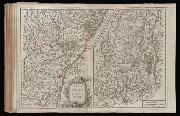 L'Alsace divisée en Haute et Basse et Le Sundgau. Par le Sr. Robert. Geographe ordinaire du Roy. Avec privilege. 1754.