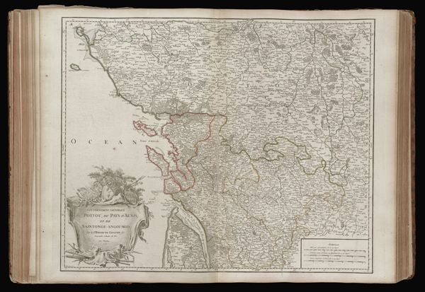 Gouvernemens généraux du Poitou, du Pays d'Aunis, et de Saintonge-Angoumois, Par le Sr. Robert de Vaugondy fils Geographe ordinaire du Roi. Avec privilege. 1753