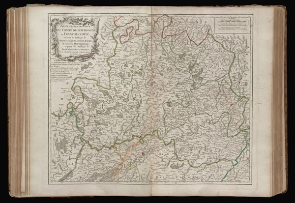 Partie septentrionale du Comté de Bourgogne ou Franche-Comté, où sont les Bailliages de Vesoul, Gray, Besancon, Baume, le comté de Montbelliard, et partie des Bailliages de Dole, Quingey, et Ornans, Par le Sr. Robert, Géographe ordinaire du Roy. Avec privilege 1749.