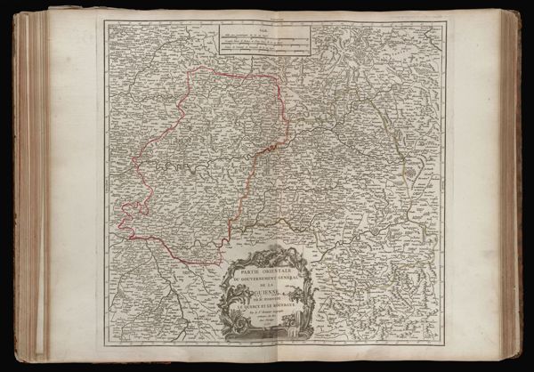 Partie Orientale du gouvernement Général de la Guienne où se trouvent le Quercy et le Rouergue. Par le Sr. Robert Geographe ordinaire du Roi. Avec Privilege 1753.