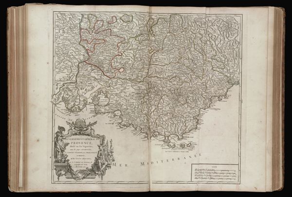 Gouvernement général de Provence, divisé en ses Vigueries, avec les pays circonvoisins, le comtat Vénaissin, la Principauté, d'Orange, et les Terres adjacentes, par le Sr. Robert de Vaugondy fils Géographe ord. du roy. Avec privilege 1754.