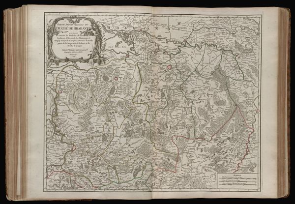 Partie septentrionale du Duché de Brabant où se trouvent les Mairies de Bosleduc de Turnhout, de Santhoven, d'Hérentals, les Marquisats de Berg-op-zoom, et du St. Empire, la Barome de Bréda partie de la Seigneurie de Malines, et de l'Evêché de Lyége &c. Par le St. Robert de Vaugondy fils Geographe ordinaire du Roi. Avec privilege. 1752.