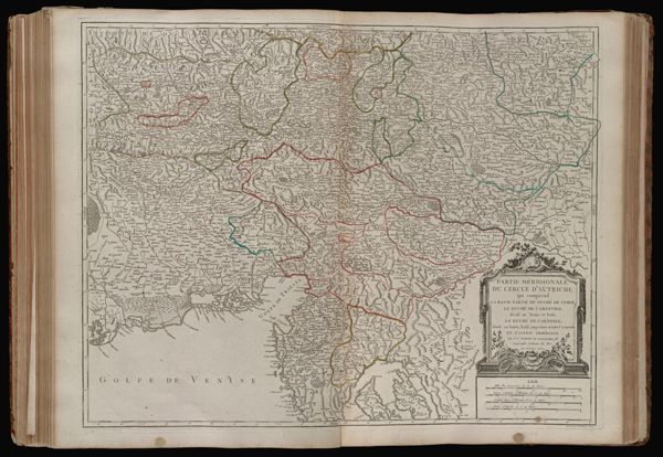 Partie méridionale du cercle d'Autriche, qui comprend la Basse partie du duché de Stirie, le duché de Carinthie, divisé en haute et basse; le duché de Carniole, divisé en haute, basse, moyenne et intere. Carniole, et l'Istrie impériale. Par le Sr. Robert de Vaugondy fils Geographe ordinaire du Roi. Avec privilege 1752.