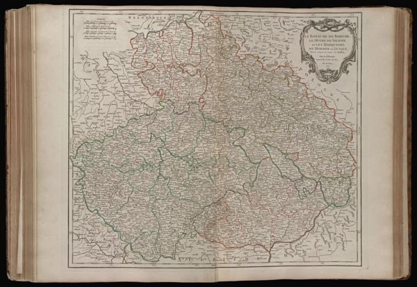 Le royaume de Boheme, le duché de Silesie, et les Marquisats de Moravie et Lusace, Dressés d'apres les cartes de Muller, Par le Sr. Robert Geographe ordin. du Roi. Avec privilege. 1751