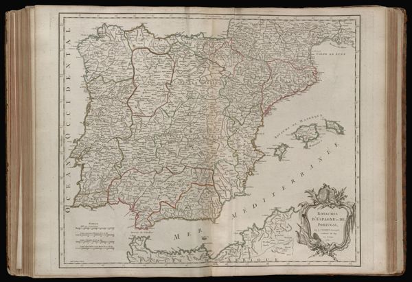 Royaumes d'Espagne et de Portugal, Par le Sr. Robert Geographe ordinaire du Roy. Avec Privilege, 1750.