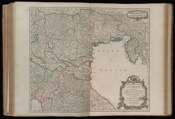 Partie orientale de la Lombardie qui comprend la République de Venise, le Mantouan, le Cremonese, l'Evêché de Trente, et les confins du Duché de Toscane, et de l'etat de l'Eglise. Par le Sr. Robert, Géographe ordinaire du Roi. Avec Privilége 1750.