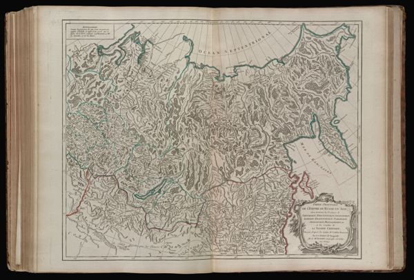 Partie Orientale de l'Empire de Russie en Asie, où se trouvent les Provinces de Jakuckskoy, Nerckzinskoy, Selinginskoy, Ilimskoy, Krasnojarskoy, Narimskoy, Jenisseiskoy, Mangajeiskoy, &c., et les confins de la Tatarie Chinoise. Dressée, d'après les Cartes de l'Atlas Russien. Par le Sr. Robert de Vaugondy, fils de Mr. Robert, Geographe ord. du Roy. Avec Privilege. 1750.