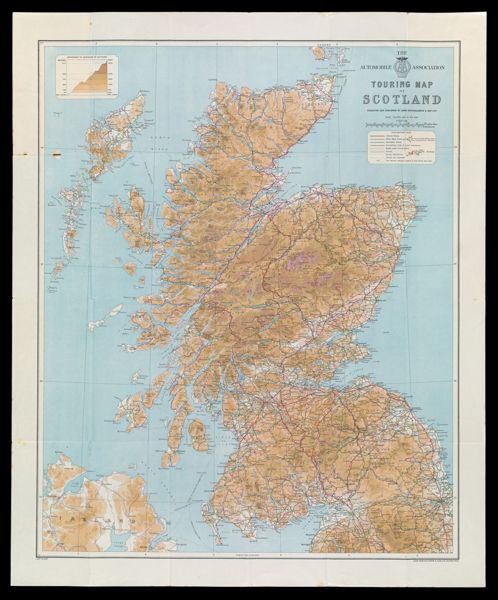 The Automobile Association Touring Map of Scotland Engraved and published by John Bartholomew & Son, Ltd