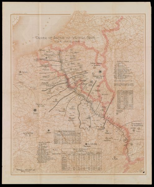 Order of battle on the Western Front 11 a.m. Nov. 11, 1918.