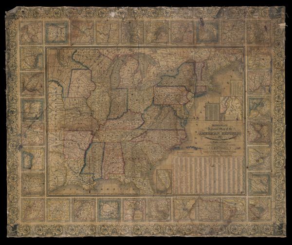 Mitchell's national map of the American Republic or United States of North America. Together with maps of the vicinities of thirty-two of the principal cities and towns in the Union.