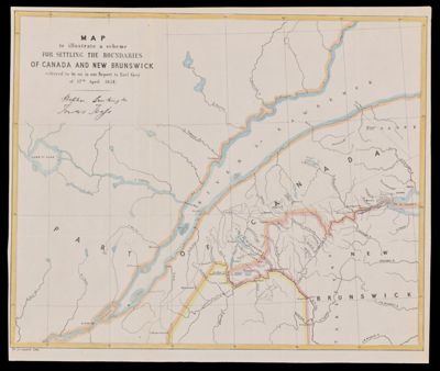 Map to illustrate a scheme for settling the boundaries of Canada and New Brunswick referred to us in our report to Earl Grey of 17th April 1851.