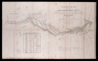 Topographical map of the road from Missouri to Oregon, commencing at the mouth of the Kansas in the Missouri River and ending at the mouth of the Wallah Wallah in the Columbia.