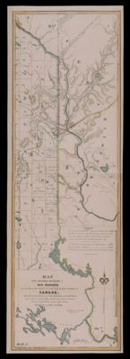 Map of the western boundary of New Brunswick from the mouth of the River St. Croix to the southern boundary of Canada and shewing the position of a due north line from the westernmost source or spring falling into the said river as formerly claimed for the western limit of the ancient province of Nova Scotia.