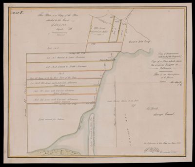 Copy of the plan which shews the original reserve at Dalhousie, New Brunswick.