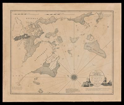 Chart of the harbours of Salem, Marblehead, Beverly and Manchester from a survey taken in the years 1804, 5 & 6 by Nathl. Bowditch, AM. AAS; assisted by Geo. Burchmore & Wm. Ropes, 3rd.