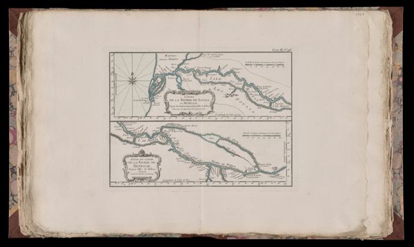 Cours de la Riviere de Sanaga ou Senegal. Depuis son Embouchure Jusqu'á l'Isle Bilbas. Levé par un Ingenieur Francois en 1718. / Suite du Cours de la Riviere de Sengal. Depuis l'Isle de Bilbas, Jusqu'au Sault du Rocher de Govina