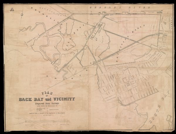 Plan of Back Bay and vicinity : prepared from surveys made under the direction of Simon Greenleaf, Joel Giles, Ezra Lincoln, commissioners appointed under a resolve of the legislature of Massachusetts, passed May 3rd, 1850