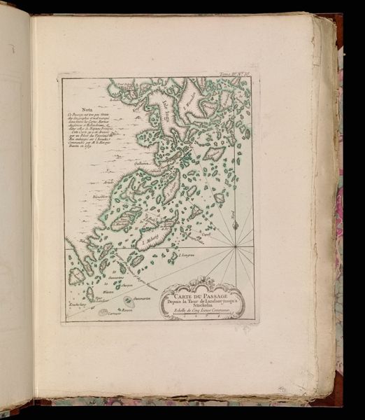 Carte du passage depuis la tour de Landsor jusqu'a Stockolm