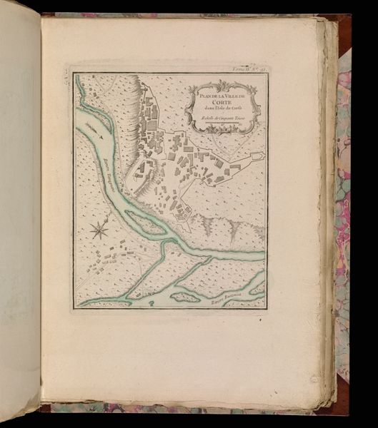 Plan de la ville de Corte dans l'Isle de Corse
