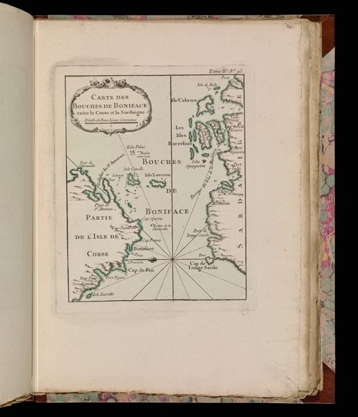 Carte des bouches de Boniface entre la Corse et la Sardaigne
