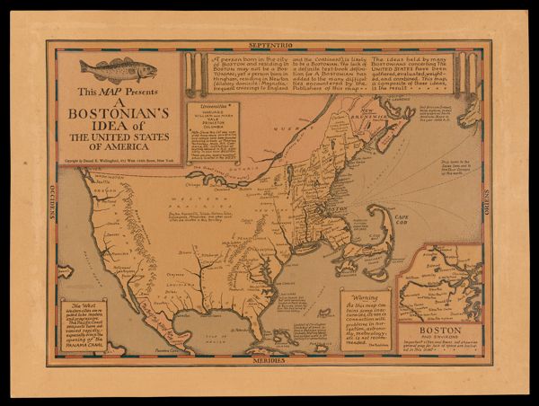 This map presents a Bostonian's idea of the United States of America