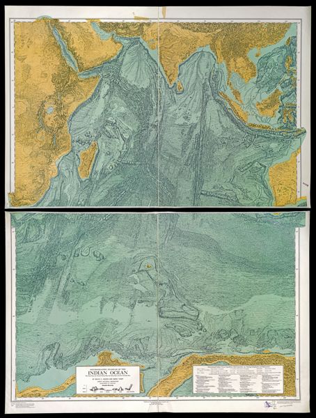 Physiographic diagram of the Indian Ocean, the Red Sea, the South China Sea, the Sulu Sea and the Celebes Sea