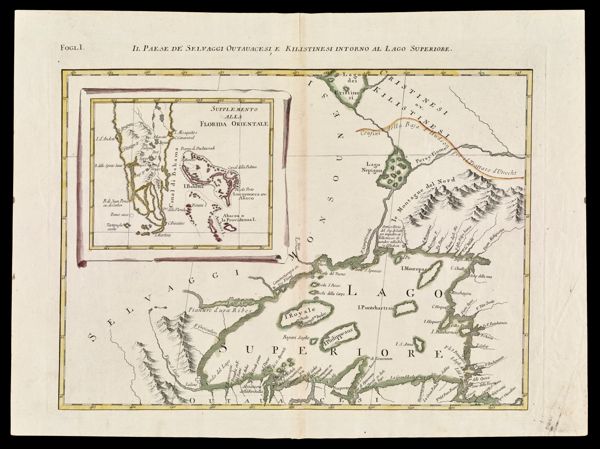 Il Paese de Selvaggi Outauacesi E Kilistinesi Intorno al Lago Superiore