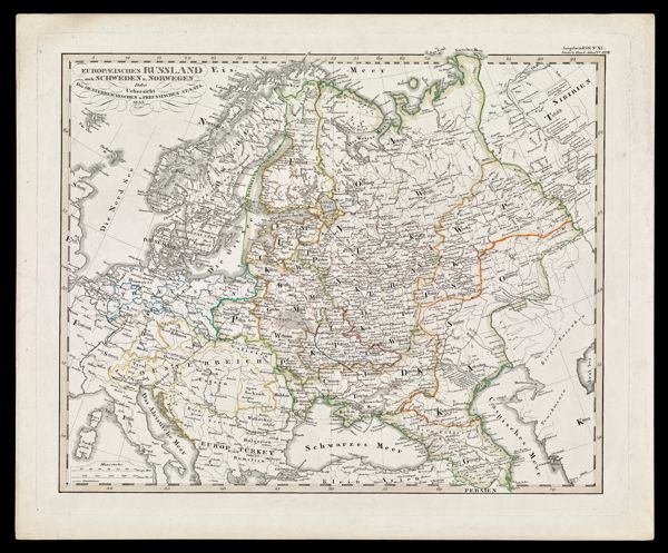 Europaeisches Russland auch Schweden u. Norwegen dabei uebersicht des Oesterreichischen u. Preussischen Staats