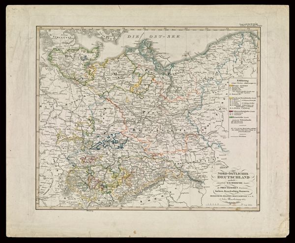 Nord-Osliches Deutschland enthalt: sammtliche Saechsische Lande, die Preussischen Provinzen: Sachsen, Brandenburg, Pommern. Mecklenburg, Holstein, Braunschweik u.a.L.