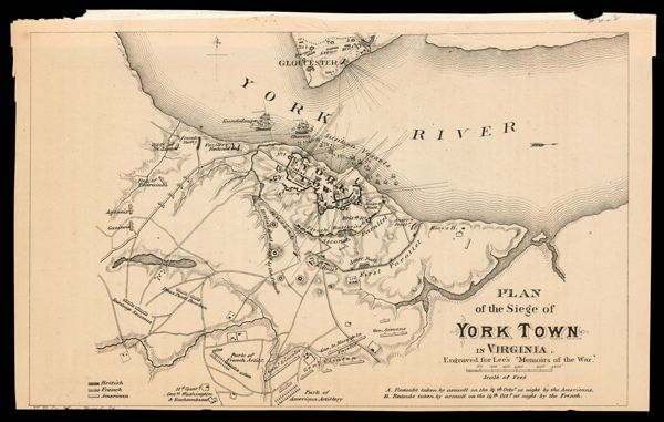 Plan of the Siege of Yorktown in Virginia