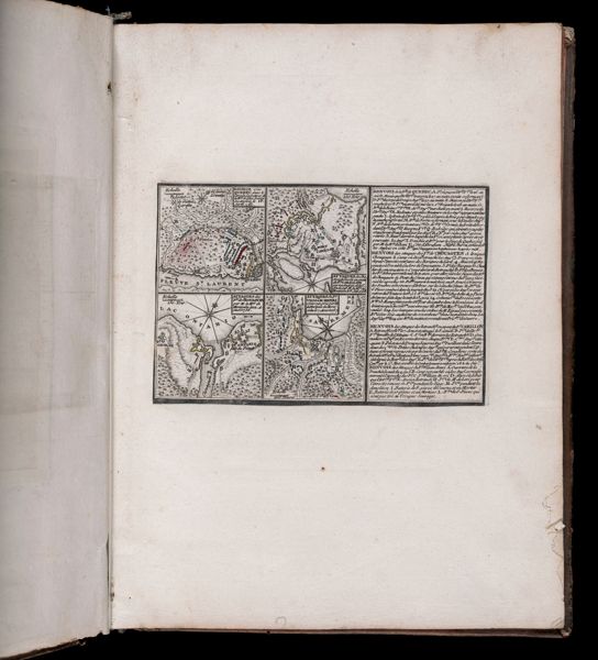 Bataille sous Quebec dans le Canada Gagne par M le Ms de Leip contre les Anglois 28 aurib 1760 / Attaques des retranchements enavank du Ft Carillon par les Anglouis et dessendu par M le Ms de Montealm le 8 Jul 1758 / Attaques des Fts de Chouaguen par M. le Ms de Montcalm le 12 Aoust 1756 / Attaques du Ft Villiam Henri out George pris par M le Marquis de Montcalm le 7 Aoustr 1757