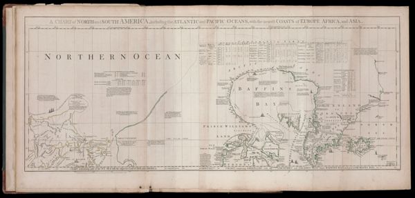 A Chart of North and South America, including the Atlantic and Pacific Oceans, with the nearest Coasts of Europe, Africa, and Asia.