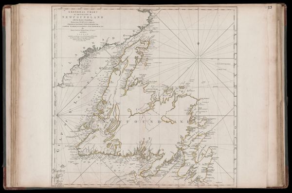 A General Chart of the Island of Newfoundland with the Rocks & Soundings. Drawn from Surveys taken by James Cook and Michael Lane, Surveyors.