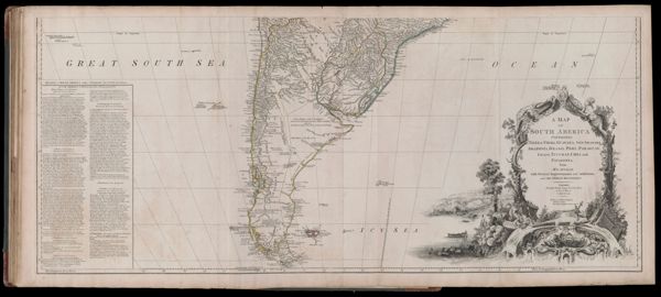 A Map of South America Containing Tierra-Firma, Guayana, New Granada, Amazonia, Brasil, Peru, Paraguay, Chaco, Tucuman, Chili and Patagonia.