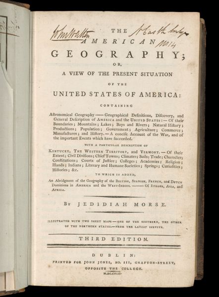 The American Geography; or, a view of the present situation of the United States of America... [Title page]