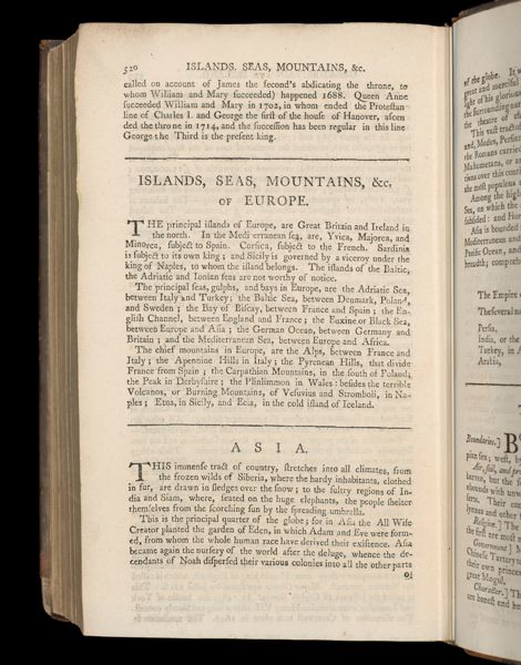 Islands, Seas, Mountains, &c. of Europe. / Asia.