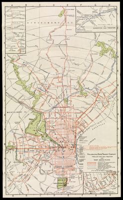 Trolley and bus routes and sight seeing places
