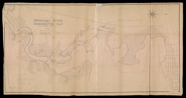 Plan of Neponset River and part of Dorchester Bay showing the harbor lines proposed by the Commissioners 1854