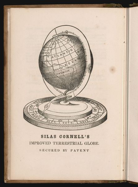 Silas Cornell's Improved Terrestrial Globe.  Secured by Patent.