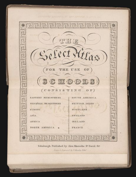 The Select Atlas for the Use of Schools [Title page]