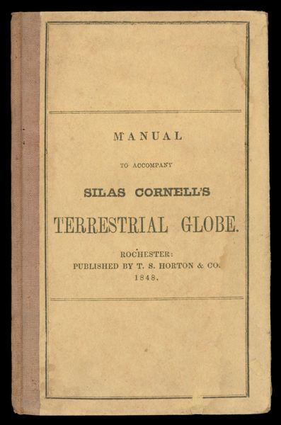 A description of Silas Cornell's improved terrestrial globe  with the manner of using it : intended for the use of schools, academies and families [Front cover]