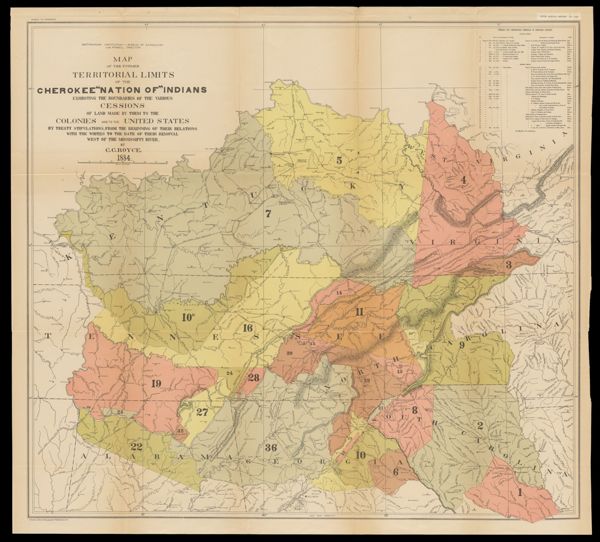 Map of the Former Territorial Limits of the Cherokee 