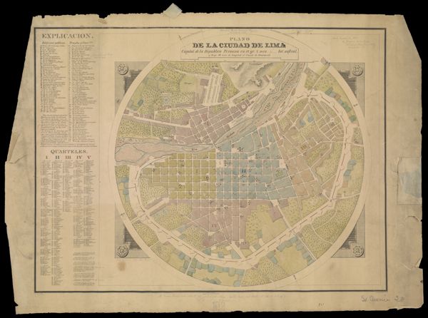 Plano de la ciudad de Lima : capital de la republica Peruana